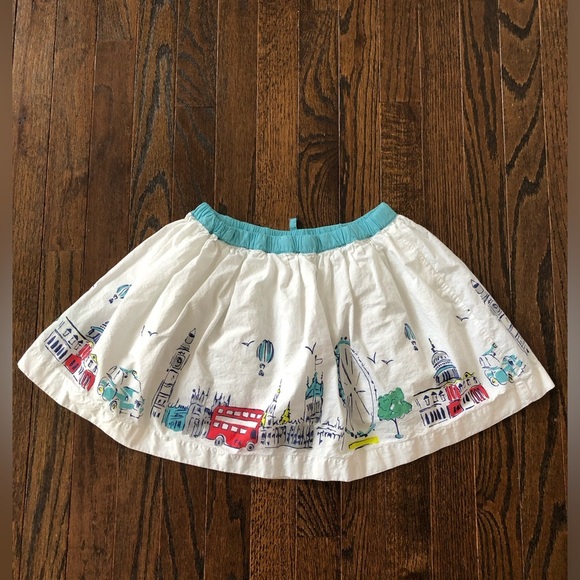 Mini Boden Girls 7-8Y London Themed A-Line Ruffled Mini Skirt w/Adjustable Waist - Picture 12 of 15